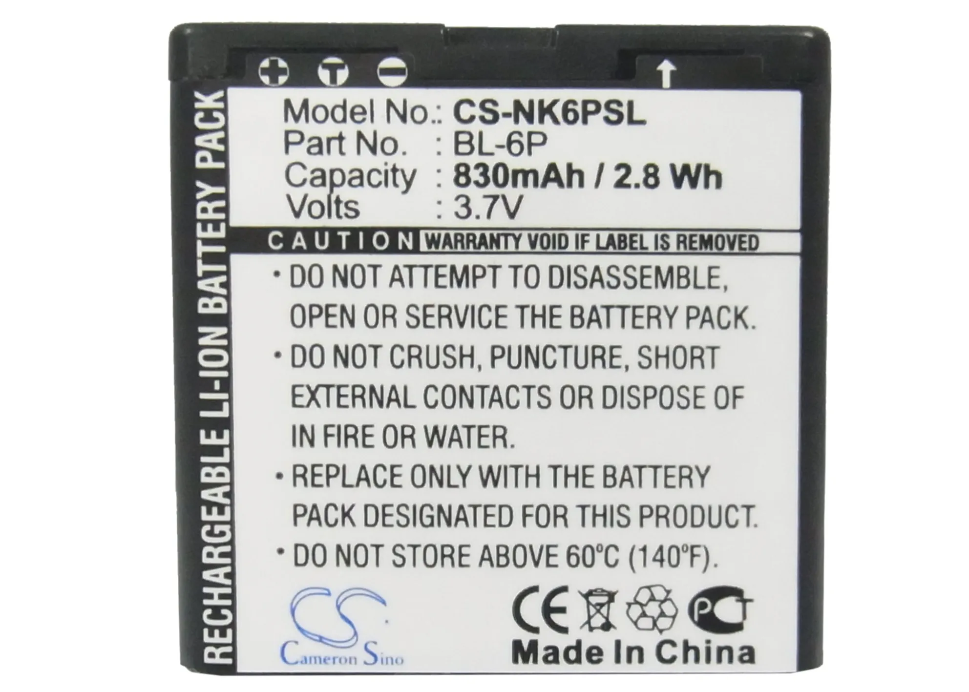 Аккумулятор Cameron Sino 830 мАч планшетофон для Nokia 6500 6500C 7900 7900P Mobiado 105 Дамаск Seecode S40|cameron
