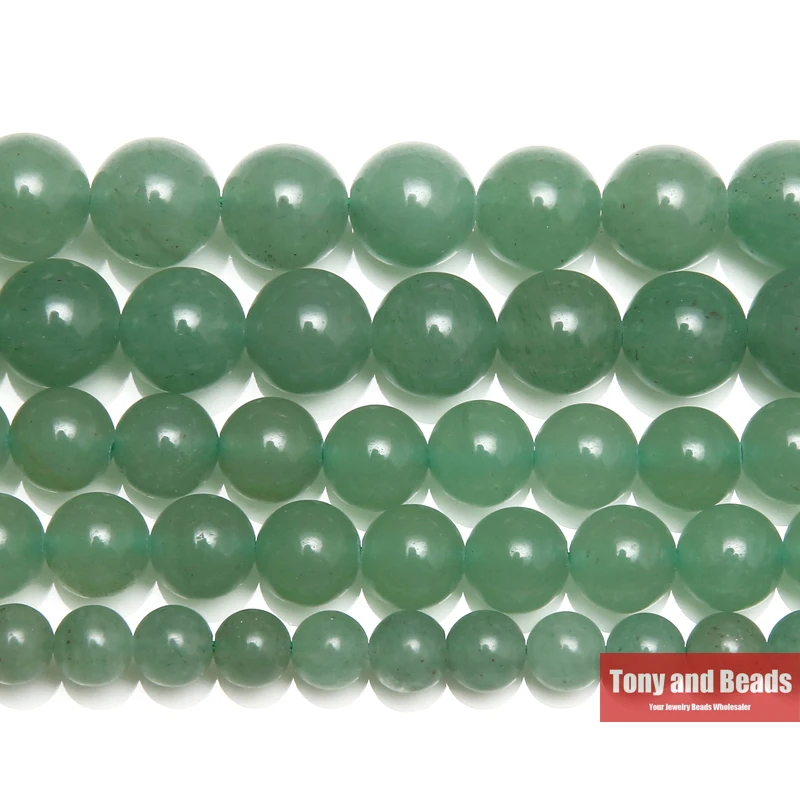 Natural Stone Green Aventurine Round Loose Beads 15" Strand 4 6 8 10 12 14MM Pick Size For Jewelry Making AB15