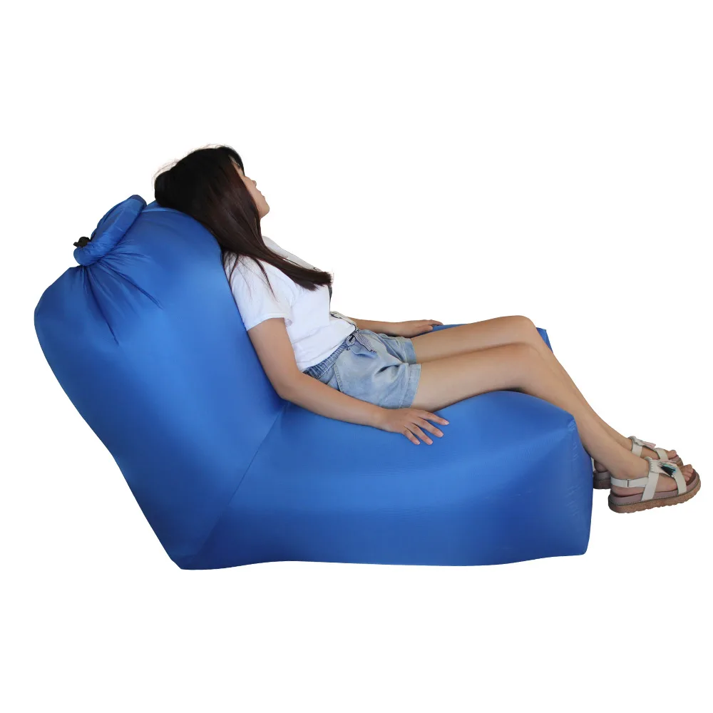 Fiyat Taşınabilir şişme Kanepe Yatak Kamp Şezlong Kanepe Uyku Tembel Hava Sandalye Ile Ayarlanabilir Arkalığı Plaj Parkı Köy Havuzu