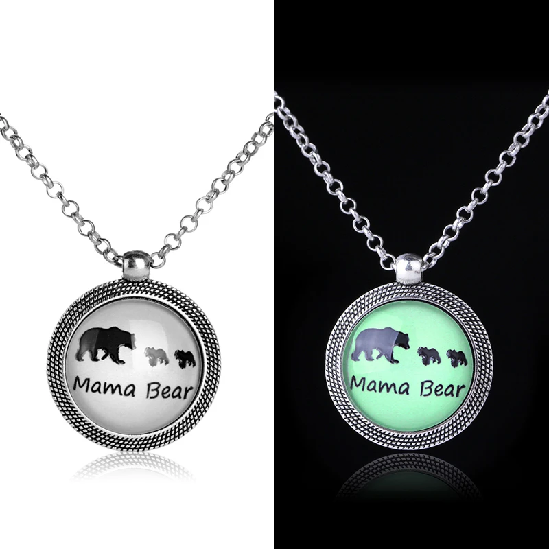 Светящееся ожерелье для мамы и ребенка украшение в виде медведя бара мишки мама