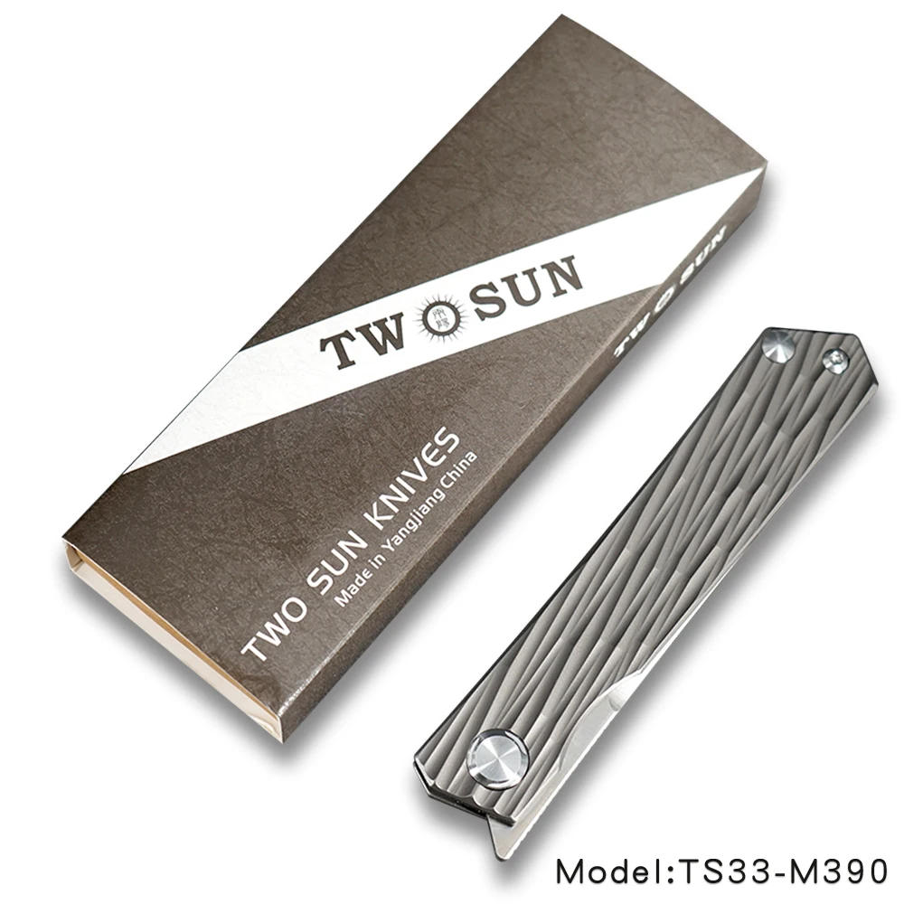 TWOSUN m390 лезвие складной нож карманный нож Походный нож охотничий открытый инструмент для выживания EDC TC4 титановый KVT керамический шар TS33
