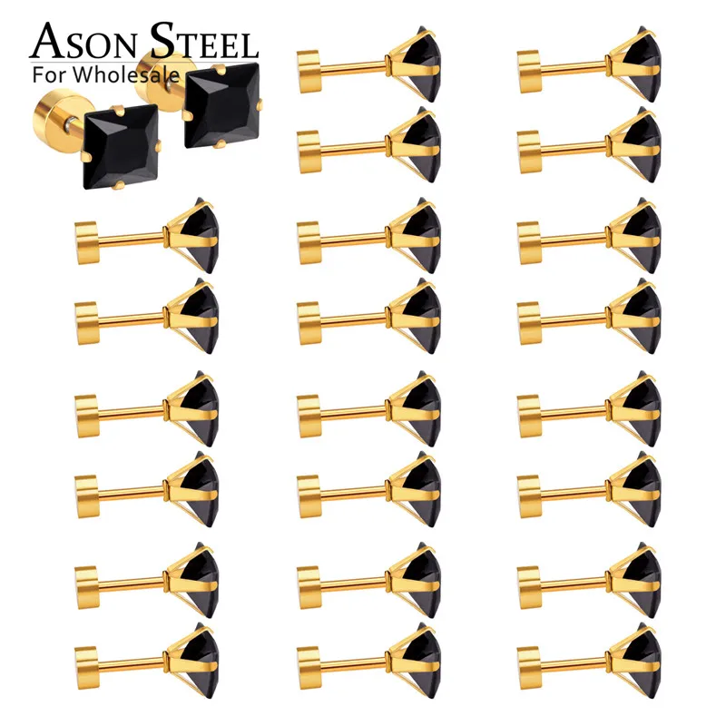 Модные Изящные серьги ASONSTEEL из нержавеющей стали 316L серебряные гвоздики для