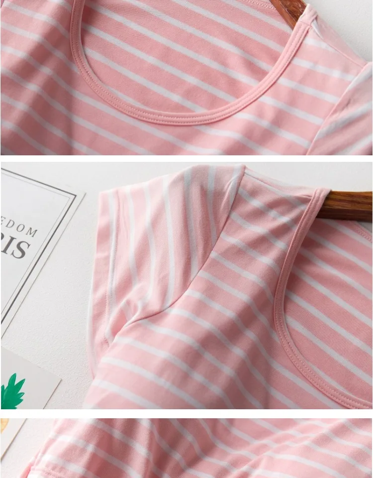 Fdfklak Модальные майки для кормления летняя одежда грудью полосатые рубашки