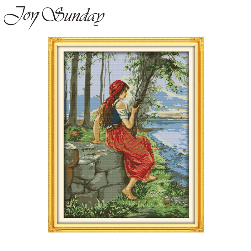 Вышивка крестиком Joy Suanday кружевная ткань с эффектом наблюдать за морем 14 11 карат
