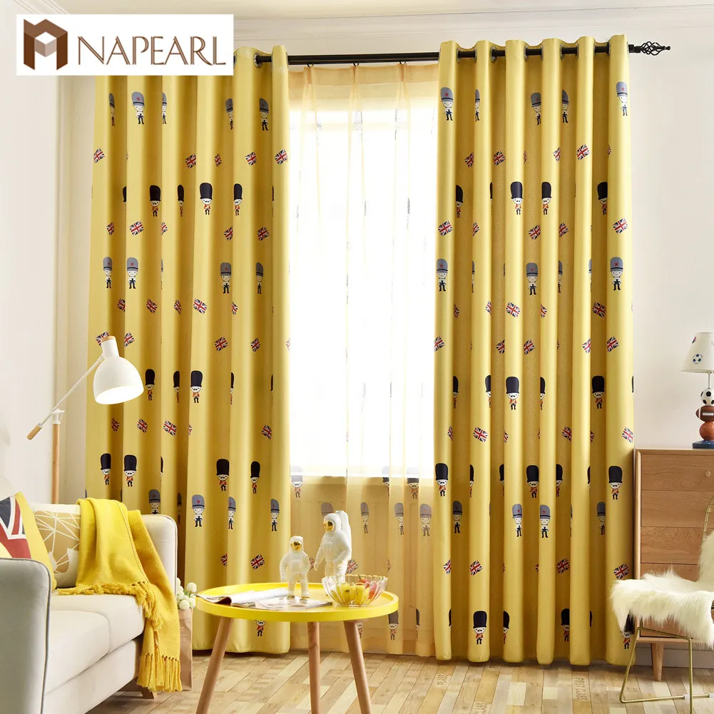 NAPEARL 1 шт. Англия современный мультфильм солдат стиль тюль шторы Высокая