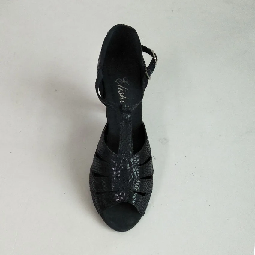 Елисей танцевальная Shoe7.5cm раструбами каблук Для женщин черного цвета с открытым