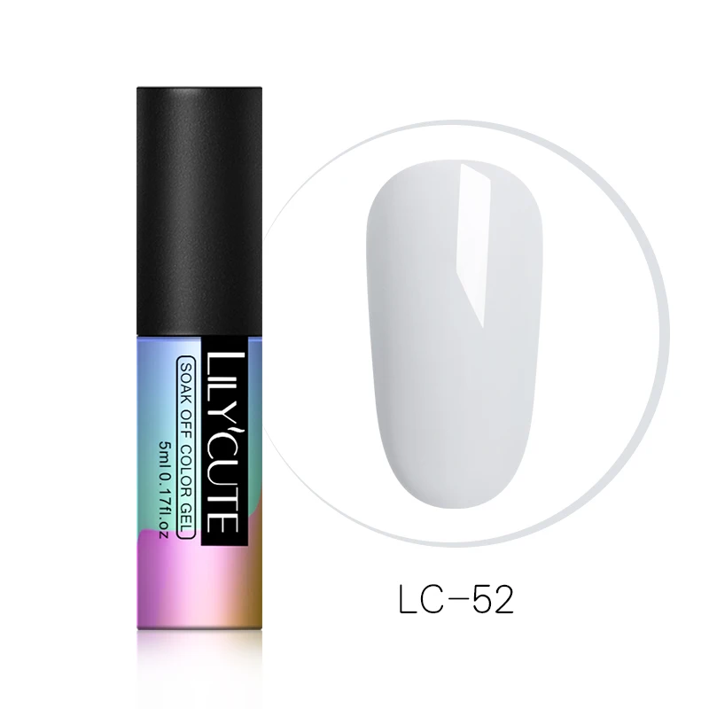 LC52 LILYCUTE гель для нейл-арта 5 мл чистый цвет ногтей УФ светодиодный Гель-лак для Ногтей Стойкий Макарон замачиваемый лак гель лак - Цвет: LC52