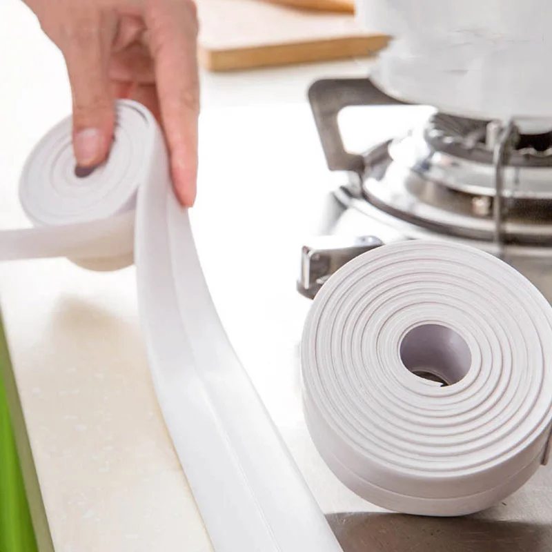 kitchen waterproof mildew proof tape line corner seams moisture protection collision rubber strip | Дом и сад