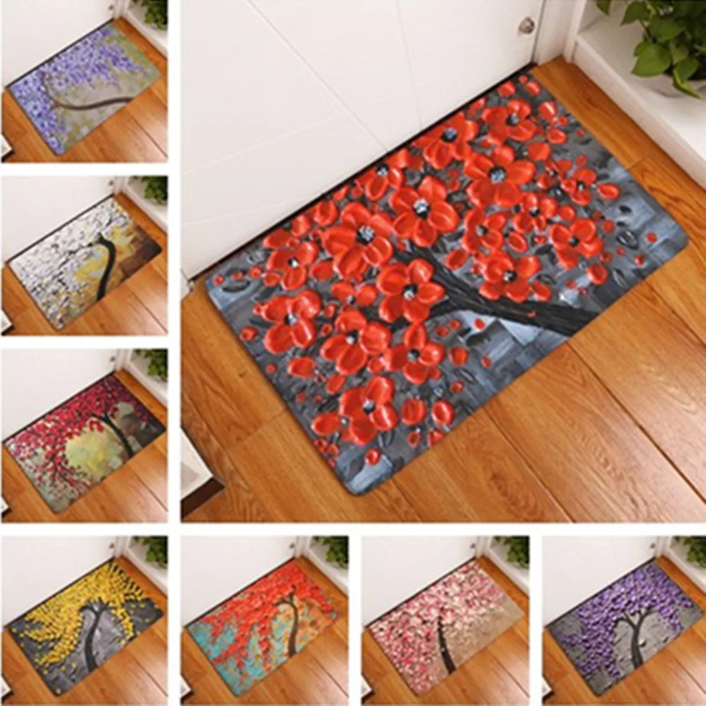 Фланель Коврик картина маслом дерево коврики для ванной Спальня ковры Non Slip40x60CM