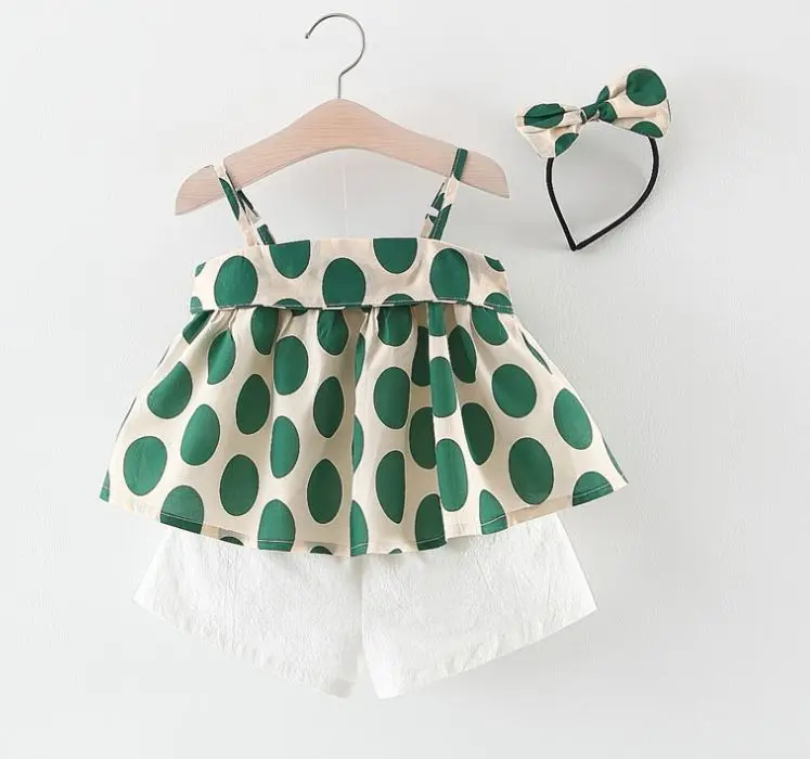 Комплект летней футболки и шорт для маленьких девочек летний хлопковый топ с