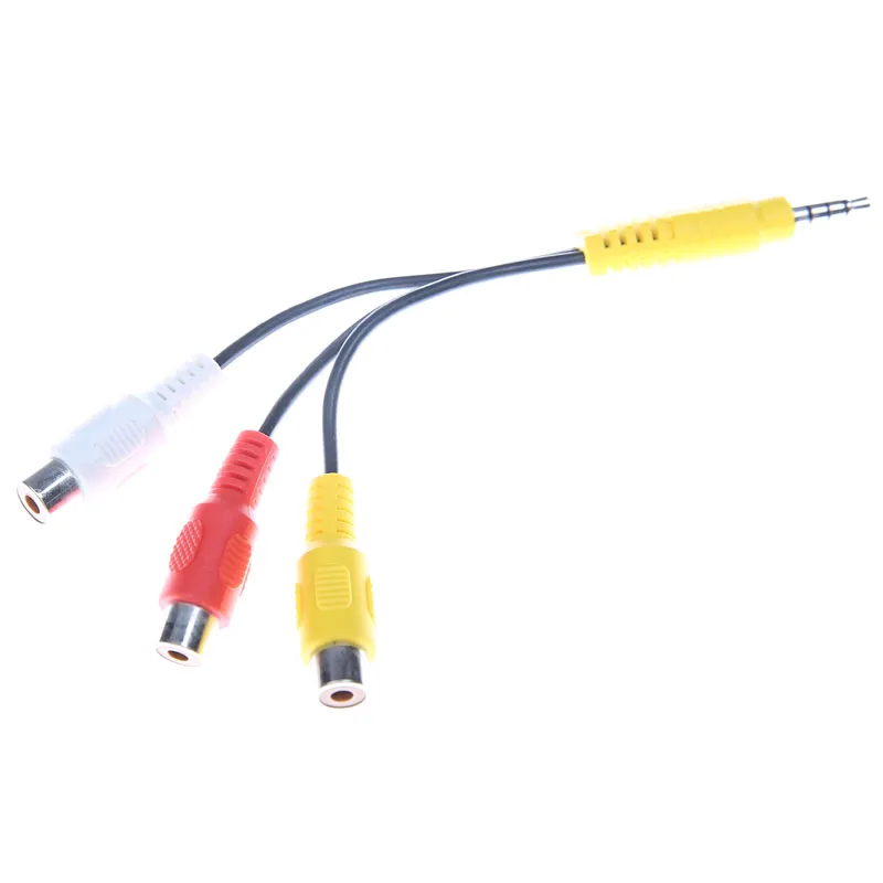 Eighfitech 3.5mm Jack To 3RCA Cable Aux Av Adapter Color Difference Line Lotus Audio Video Converter for Speaker Laptop TV |