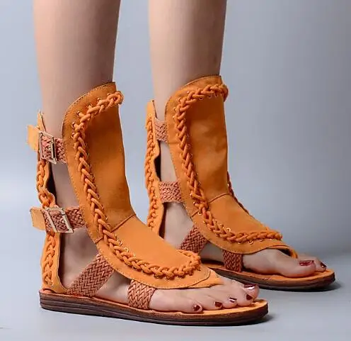 Новые летние сандалии-гладиаторы в римском стиле Женские модельные туфли на