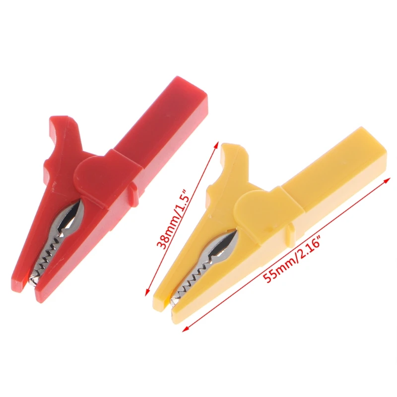 

New 6 Pcs 6 Colors 55mm Crocodile Alligator Clip For 4mm Male Banana Plug Connector hot