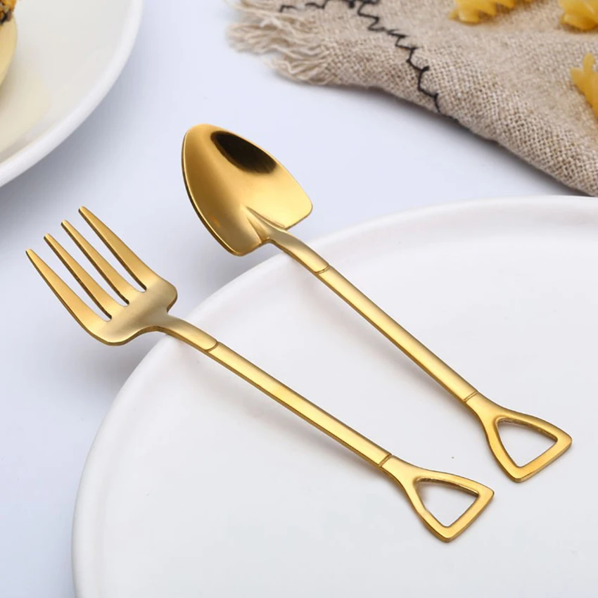 Горячая Распродажа 1 шт. красочные ложка и вилка столовая столовых приборов