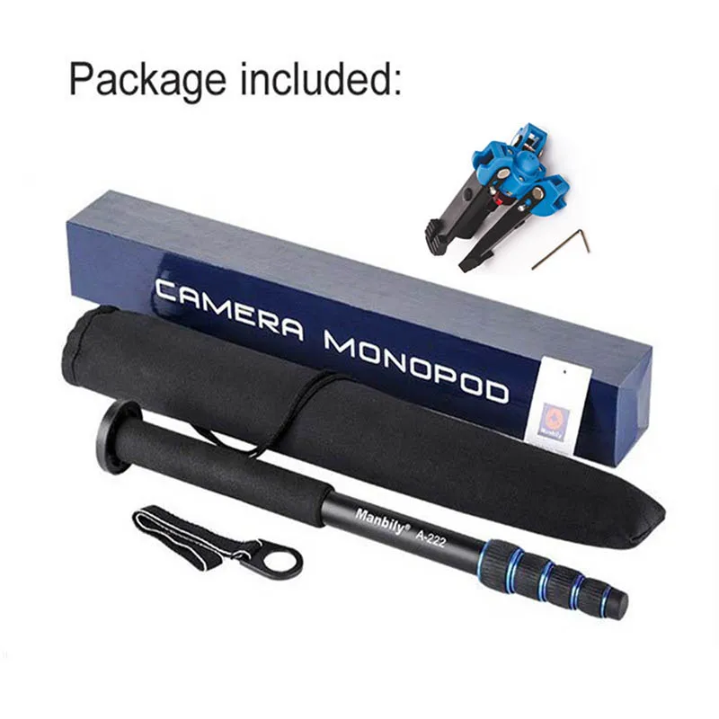 manbily a 222 165cm portable professional dslr monopod walking stick with m 1 mini tripod stand base tripod ballhead for dslr free global shipping