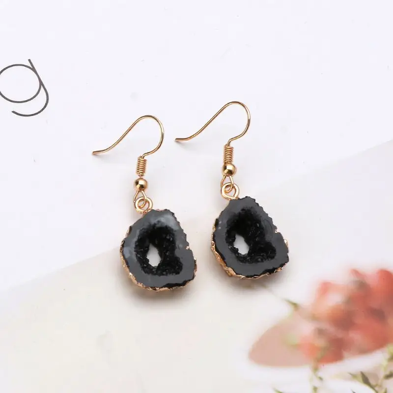 Женские Висячие серьги JAVRICK из смолы с кристаллами Geode|Серьги-подвески| |