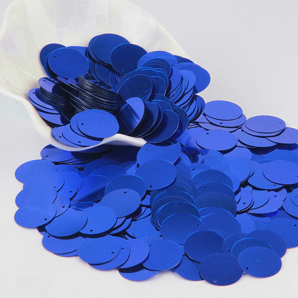 20mm blue Разные размеры, синяя блестка, 3 мм, 30 мм, сделай сам, ПВХ, блестящая Плоская Круглая чашка, свободная тесьма с пайетками для шитья, свадебные украшения, Lentejuelas, 20 г - Цвет: 20mm blue