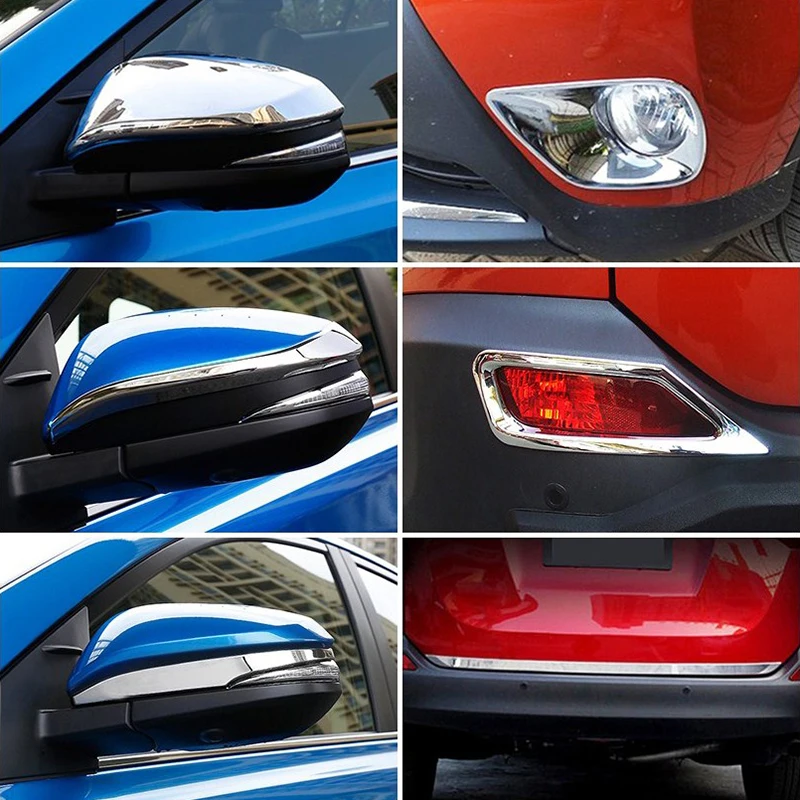 Для Toyota RAV4 2013 2014 2015 Хром Передний Задний противотуманный фонарь боковая крышка