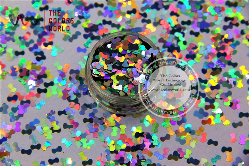 TCA100 лазерный голографический Серебряный Цвет бант в форме галстука 5 мм размер