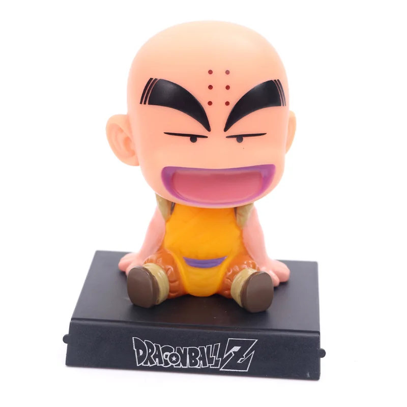 Krillin Качающаяся голова Dragon Ball фигурка Сон Гоку криллин встряхиватель держатель телефона кронштейн украшение автомобиля аниме модель ПВХ игрушки подарки - Цвет: Krillin