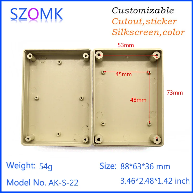 Пластиковый корпус для электроники пластиковый (1 шт.) 88*63*36 мм szomk Электрический abs