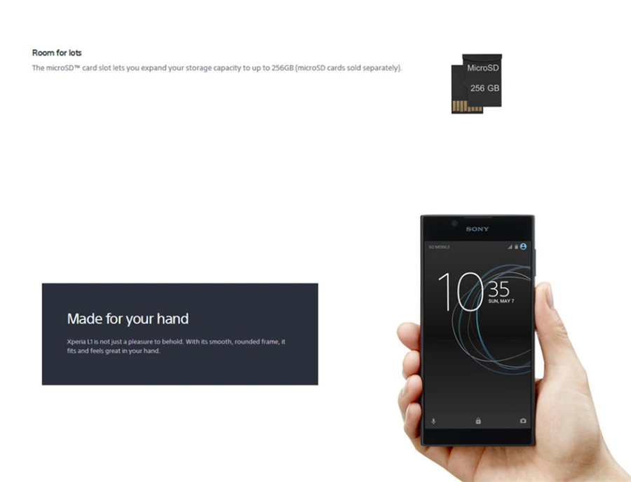 Разблокированный четырехъядерный процессор sony Xperia L1 5,5 дюймов 2 Гб ОЗУ 16 Гб ПЗУ 13MP камера 1080p Android Восстановленный мобильный телефон