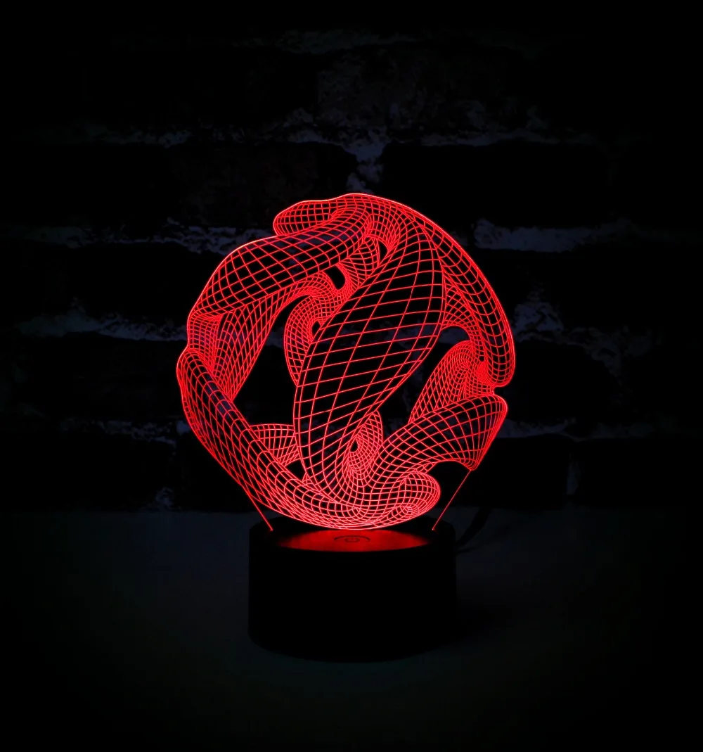 Забавный свет для сна и украшения комнаты рождественский подарок 3D светодиодный