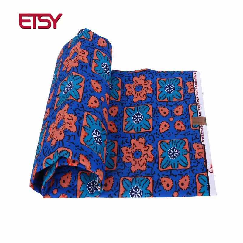 Ankara African Polyester Wax Prints Fabric new Bintarealwax High Quality 6 yards Fabric for Wedding Dress PL810
