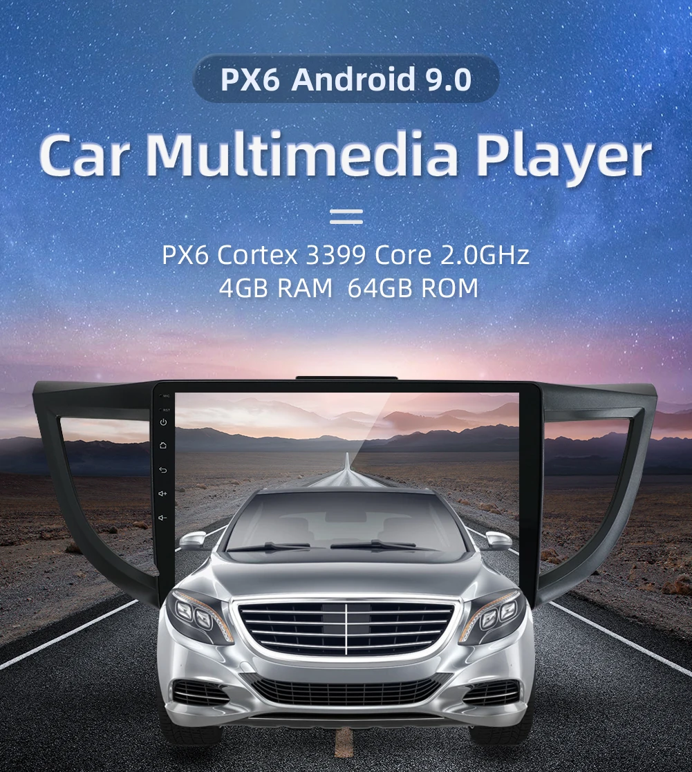 Android 9,0 автомобильный dvd gps мультимедийный плеер Подходит для Honda CRV автомобильный Радио навигатор Видео Аудио плеер 4G ram 64G rom SWC BT OBD
