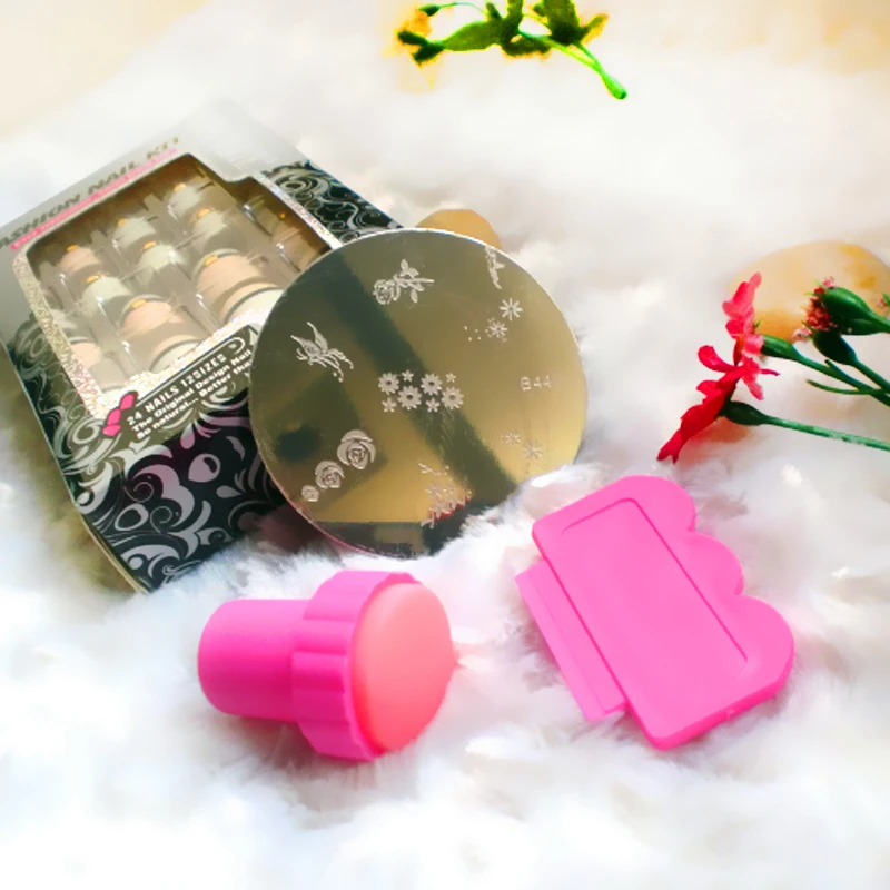 Новый салон Nail Art Шаблоны Экспресс Штамповка Набор Комплект DIY 1 пластины + 1stamper