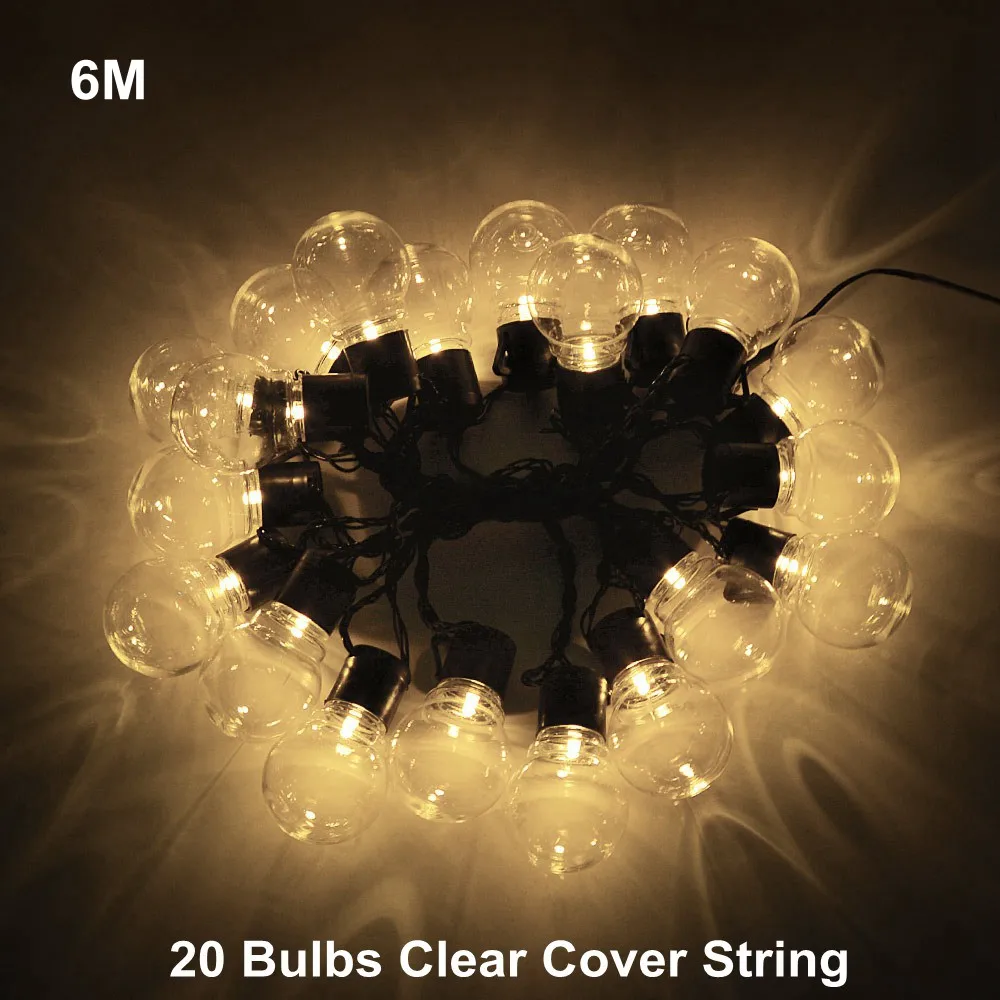 6M Bulbs String 220 В светодиодный гирлянда, гирлянда, лампочки, шар, пентаграмма, мерцание, занавеска, декор, гирлянда для дома, Рождества, свадьбы, вечеринки, наружная гирлянда - Испускаемый цвет: 6M Bulbs String