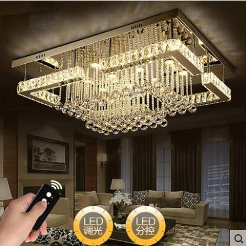 Rectangular living room lamp led crystal ceiling modern minimalist atmospheric bedroom dining lamps lighting | Освещение