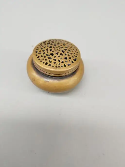 

Chinese exquisite brass Hollow out small incense burner