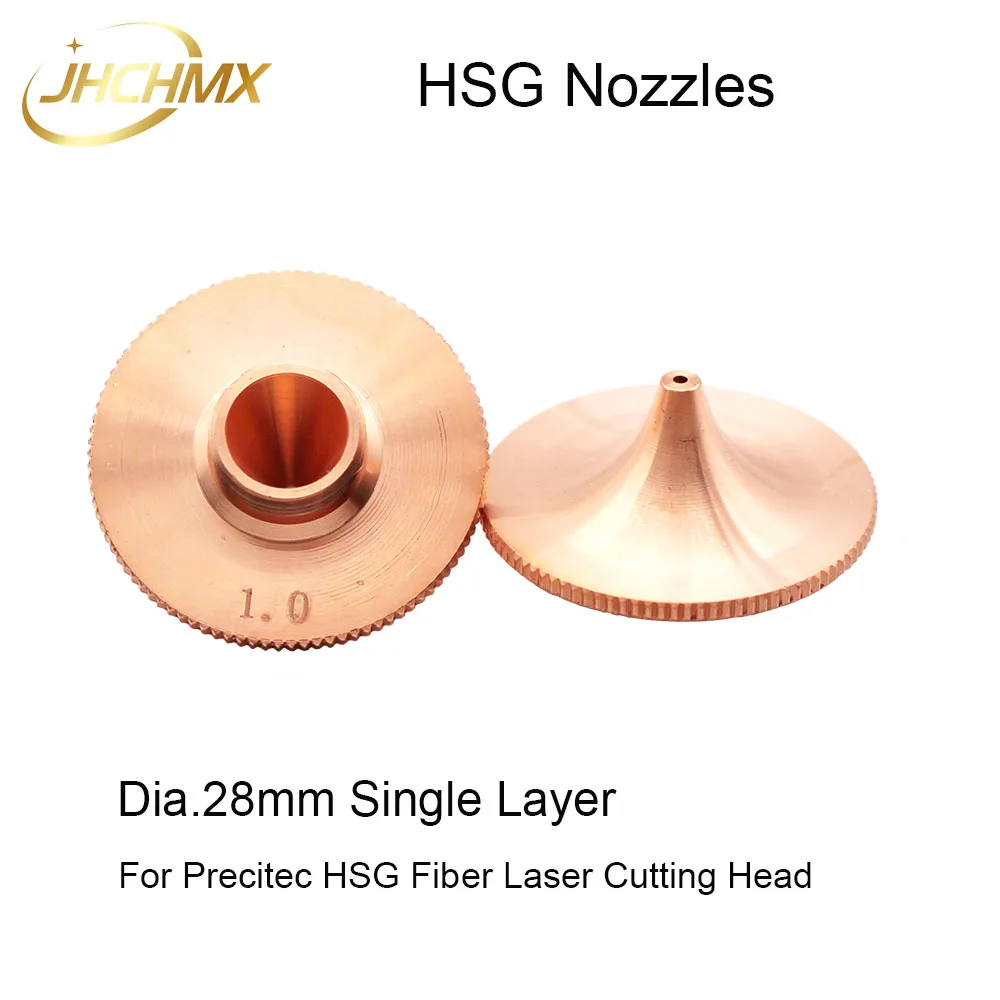 JHCHMX 10pcs/lot Fiber Laser Nozzles Dia.28mm H15 M11 Single Layer HD 0.8-4.0mm For HSG Precitec Fiber Laser Cutting Head