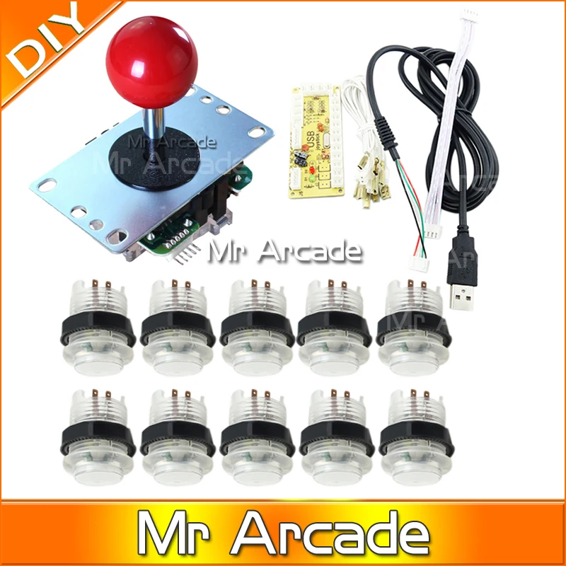 Аркадный джойстик набор сделай сам ручка USB-контроллера + ДЖОЙСТИК sanwa 10 кнопок с