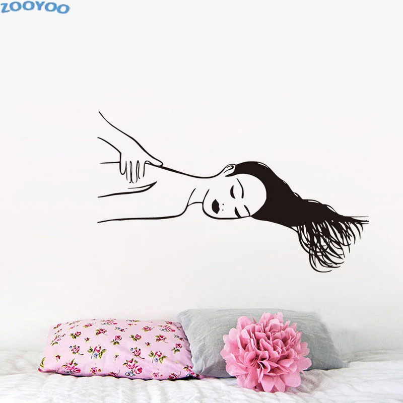 

ZOOYOO Beauty Salon Spa Wall Decals Sexy Girl Wall Stickers Home Decor Removable Vinyl Art Room Decoration Murals