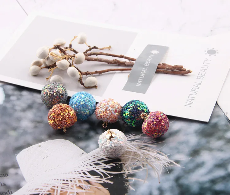 6 шт. разноцветные блестящие шарики подвески для ювелирных изделий|Ювелирная