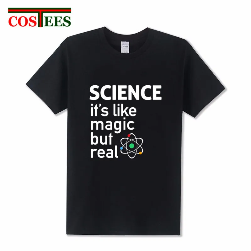 Мужская футболка высокого качества для взрослых SCIENCE It's Like Magic But Real homme Big bang theory