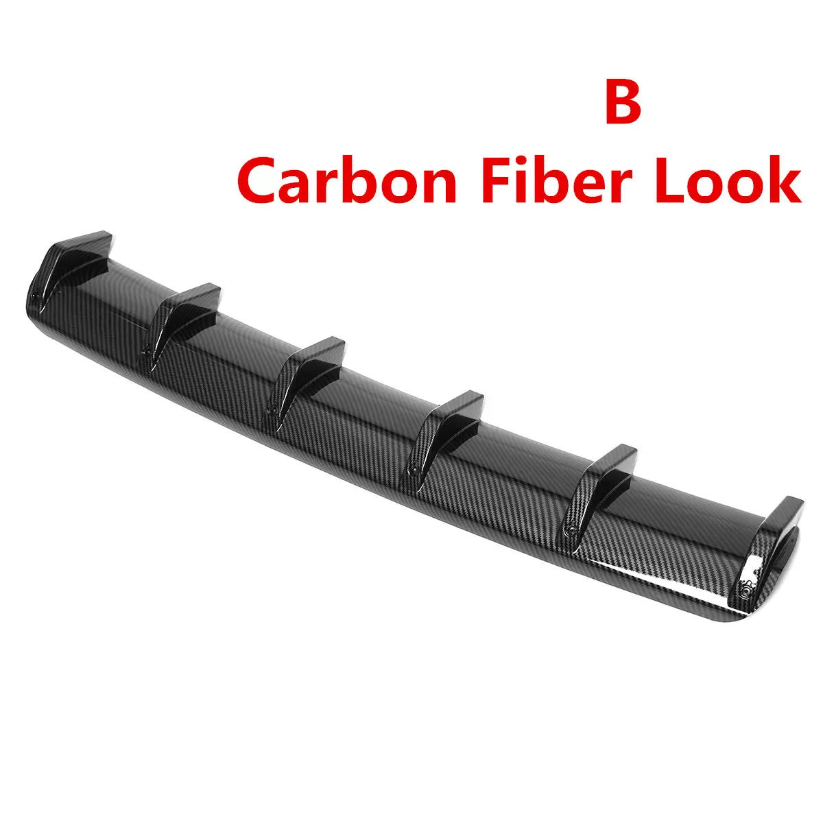 Carbon Fiber Look Автомобильный Стайлинг глянцевый черный/углеродное волокно вид 6 плавников Акула Универсальный Автомобильный диффузор, губа на задний бампер комплект надстройка бампер спойлер для губ - Цвет: Carbon Fiber Look