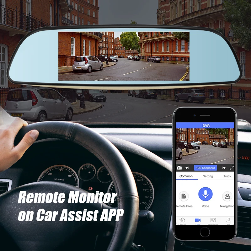 Автомобильный видеорегистратор на Android 3G зеркальный FHD 1080P с GPS Навигатором