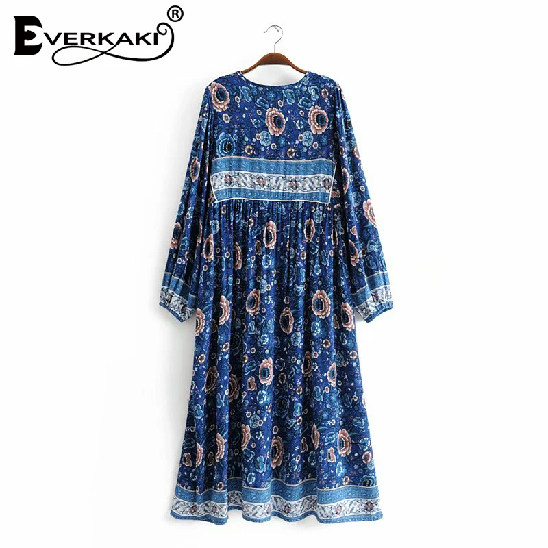 Everkaki Gypsy длинное женское платье с кисточками в стиле бохо длинным рукавом круглым