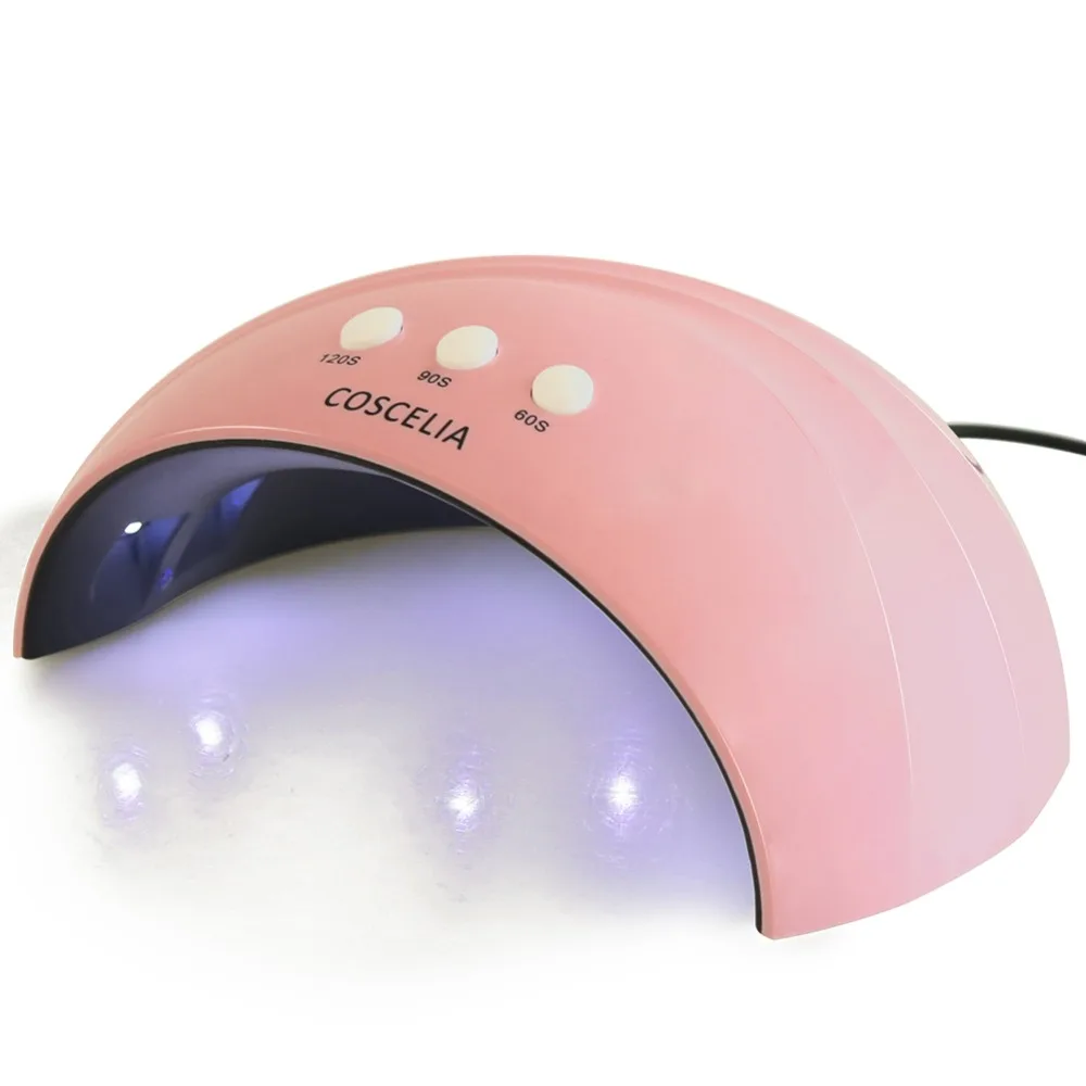 COSCELIA 24 Вт УФ светодио дный лампы для ногтей Сушилка Гель лак отверждения свет с