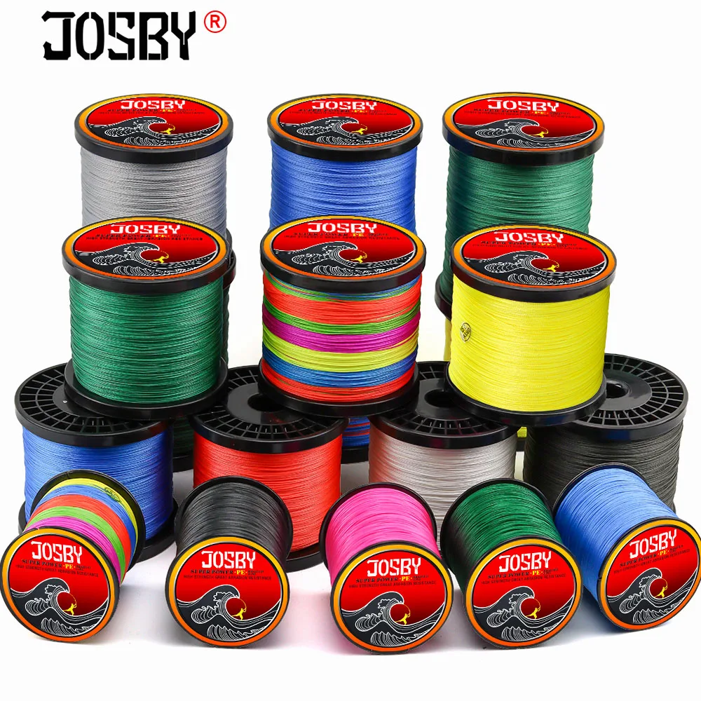 JOSBY 300 м 500 м 1000 м 8 нитей 10-78LB PE плетеный рыболовный провод Multifilament очень прочный рыболовный линия ЯПОНИЯ разноцветный