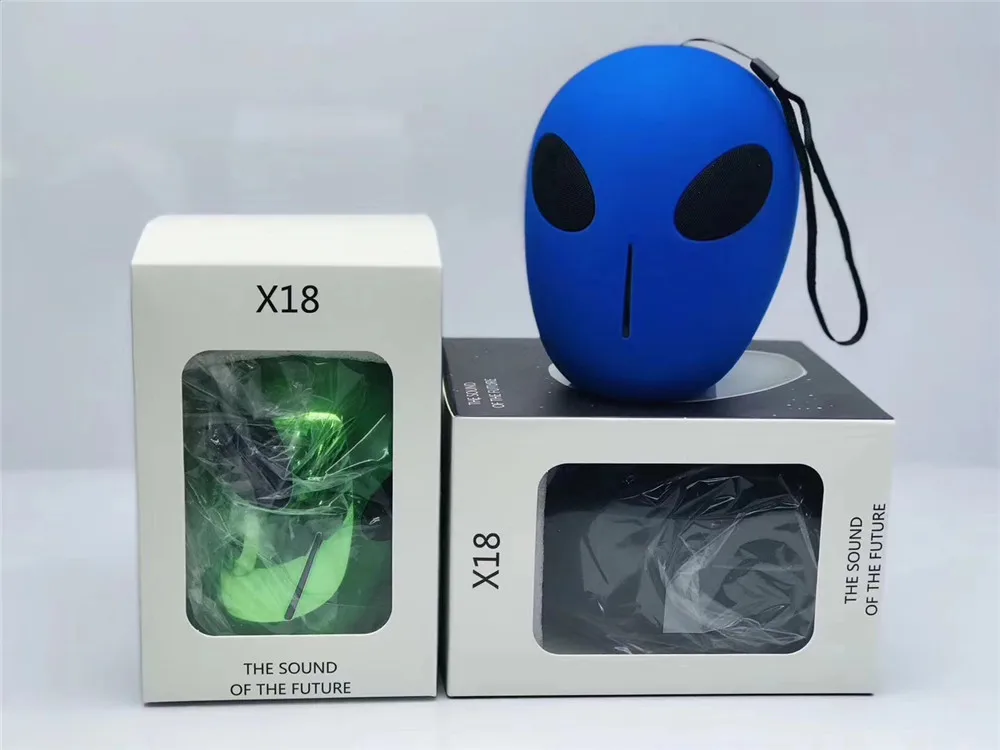 X18 Alien беспроводной Bluetooth динамик Портативный Перезаряжаемый сабвуфер Поддержка TF карты для внутреннего наружного тонкой работы подарок - Цвет: blue