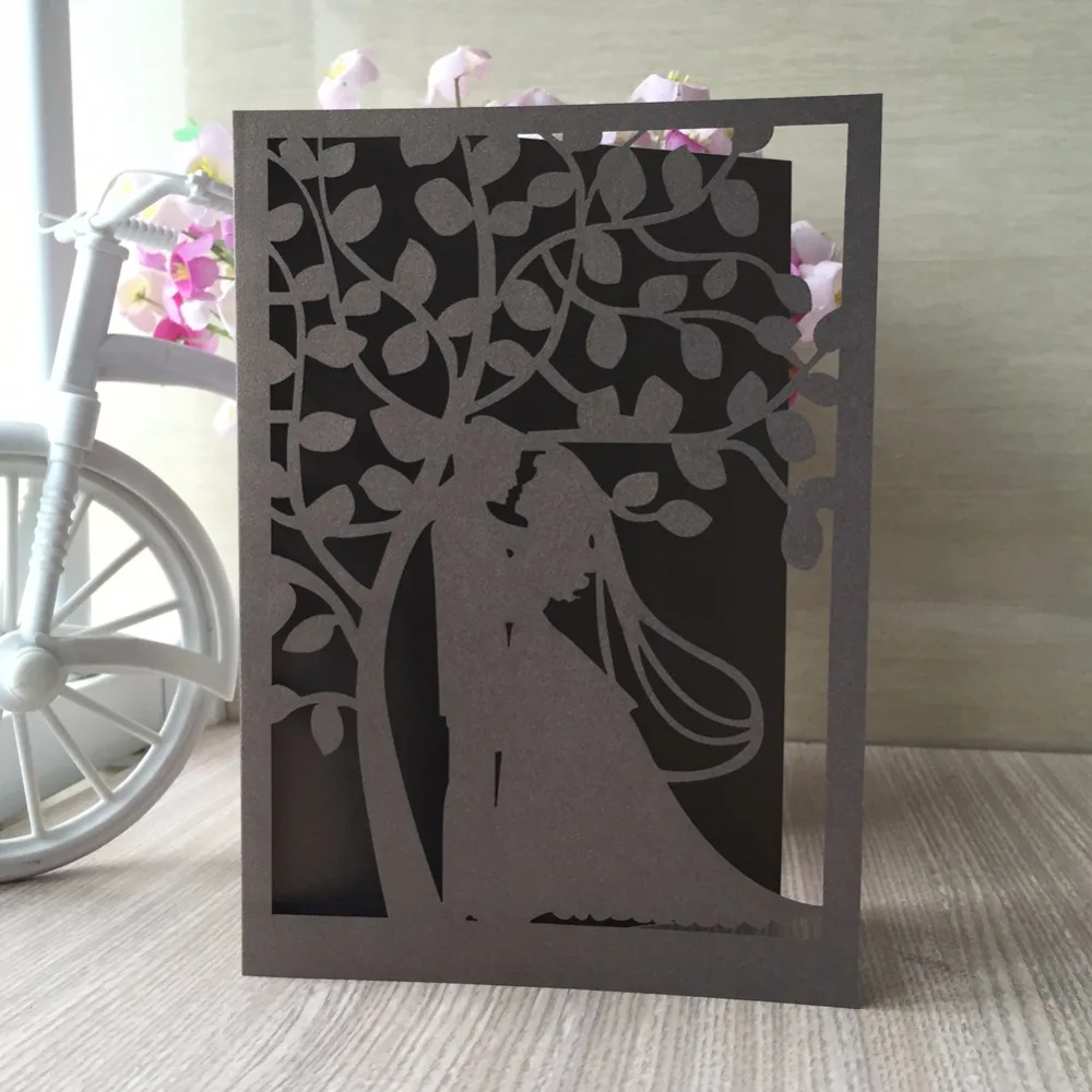 50 шт. коричневые свадебные принадлежности складные приглашения Китай элегантные