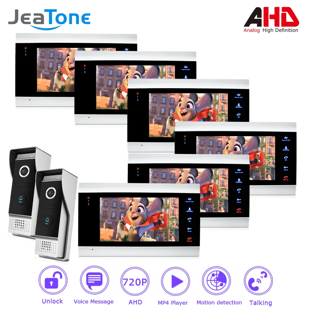 Видеодомофон 720P/AHD 4 проводной 7 '' домофон дверной звонок система безопасности