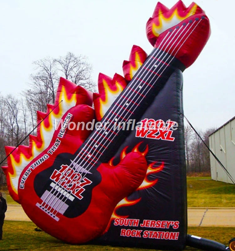 

Customized advertising 3m giant inflatable guitar, inflatable guitar markers for sale
