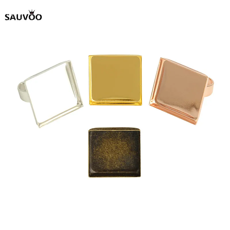 10 шт. золотистого серебряного бронзового цвета медное пустое кольцо базовый