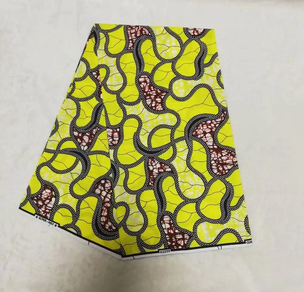 6yards/pc Popular yellow veritable cotton real wax printed african fabric for dress VH169 | Дом и сад