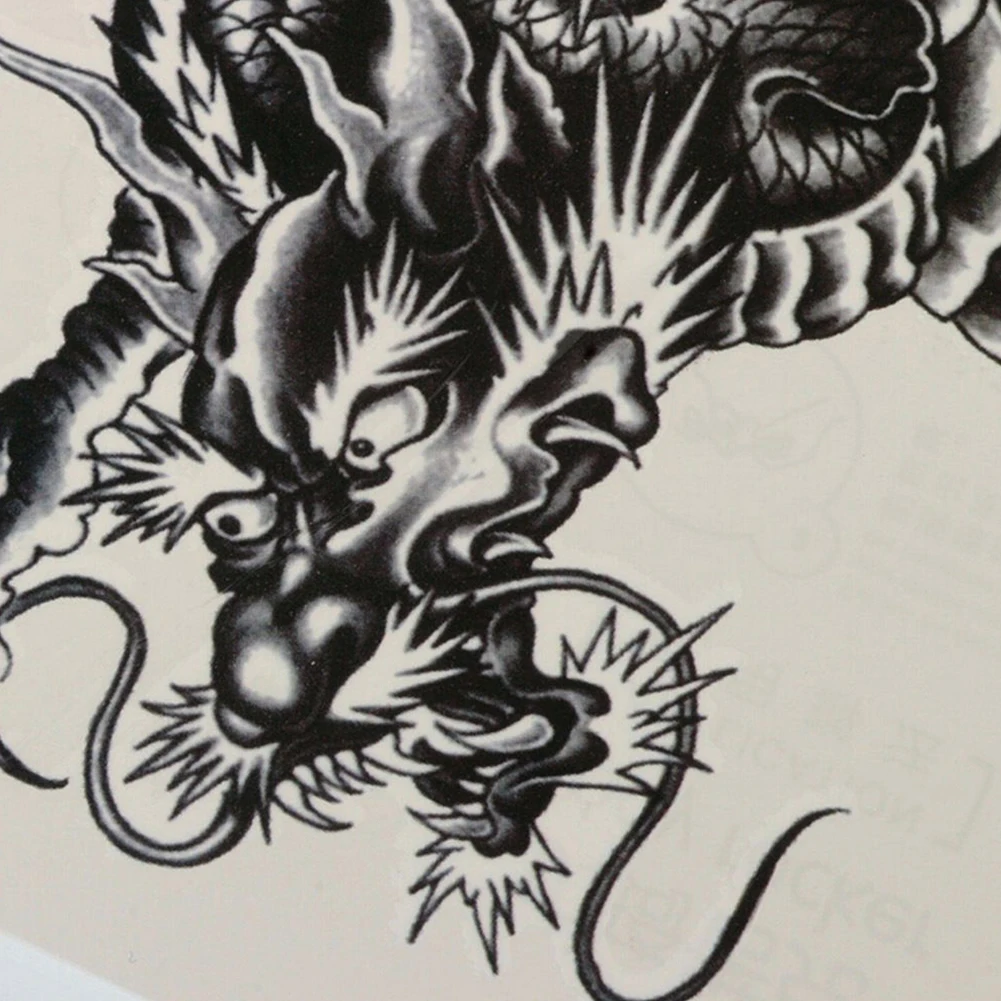 3D Black Dragon Removable Waterproof Temporary Tattoo Arm Leg Body Art Sticker | Красота и здоровье